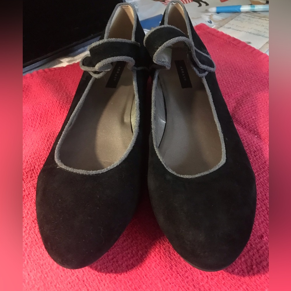 Black with Velcro strap shoes